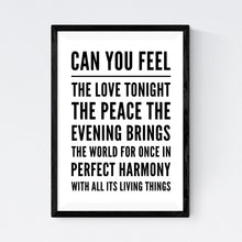 Load image into Gallery viewer, Can You Feel The Love Tonight (Elton John & Tim Rice)