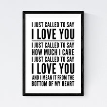 Load image into Gallery viewer, I Just Called To Say I Love You (Stevie Wonder)