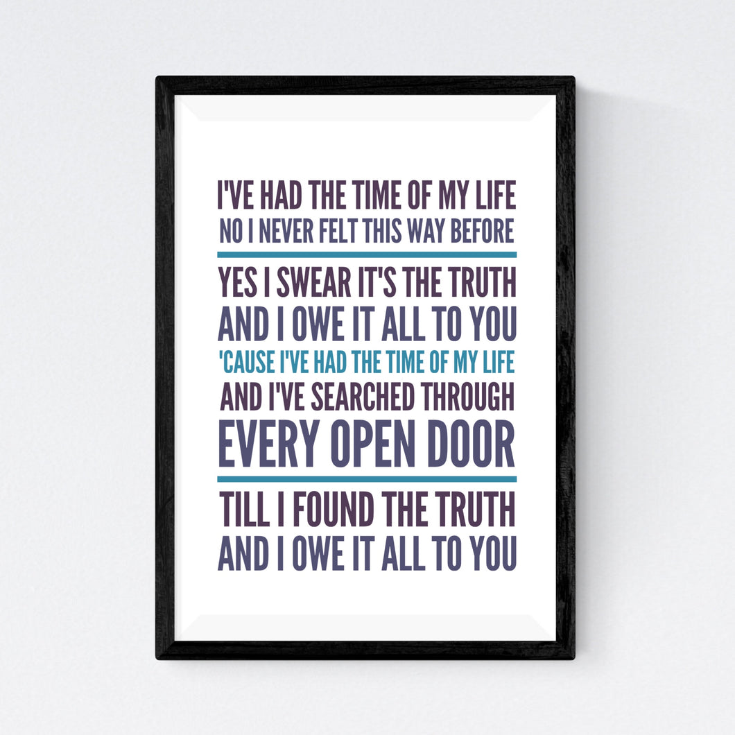 Time Of My Life (Bill Medley & Jennifer Warnes)