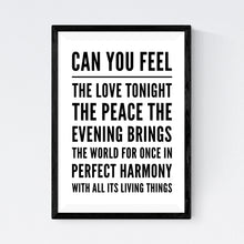 Load image into Gallery viewer, Can You Feel The Love Tonight (Elton John &amp; Tim Rice)